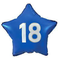 KORREKT WEB Kék Happy Birthday 18 Blue csillag fólia lufi 44 cm