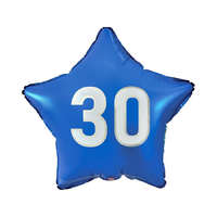 KORREKT WEB Kék Happy Birthday 30 Blue csillag fólia lufi 44 cm