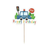 KORREKT WEB Rendőr Happy Birthday Beep torta dekoráció 13 cm