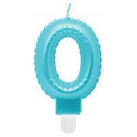KORREKT WEB Kék 0-ás Pearly Light számgyertya, tortagyertya