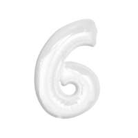 KORREKT WEB Fehér B&C White 6-os szám fólia lufi 92 cm