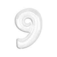 KORREKT WEB Fehér B&C White 9-es szám fólia lufi 92 cm