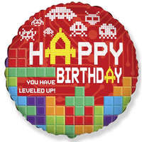 KORREKT WEB Lego mintázatú Happy Birthday Bricks fólia lufi 46 cm (WP)