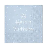 KORREKT WEB Happy Birthday Kék Light Blue szalvéta 20 db-os 33x33 cm