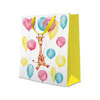 KORREKT WEB Zsiráf Giraffe with Balloon papír ajándéktasak 26x33 cm