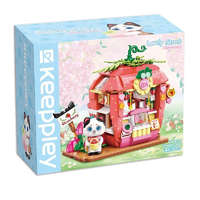 KORREKT WEB QMAN® K28008 Keeppley | legó-kompatibilis építőjáték lányoknak | 350 db építőkocka | Tuxedo macska eperháza
