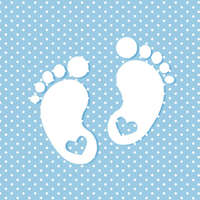 KORREKT WEB Babaváró Little Feet Blue szalvéta 20 db-os 33x33 cm