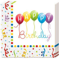 KORREKT WEB Happy Birthday Streamers szalvéta 20 db-os 33x33 cm