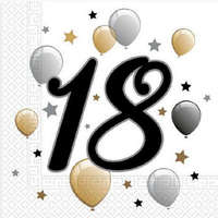 KORREKT WEB Happy Birthday 18 Milestone szalvéta 20 db-os 33x33 cm