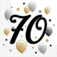 KORREKT WEB Happy Birthday 70 Milestone szalvéta 20 db-os 33x33 cm