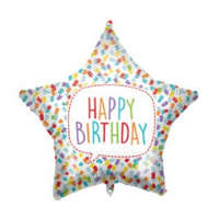 KORREKT WEB Happy Birthday Bright Star fólia lufi 46 cm