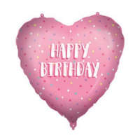 KORREKT WEB Happy Birthday Pink Heart fólia lufi 46 cm