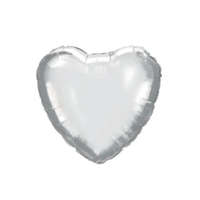 KORREKT WEB Silver Heart, Ezüst szív fólia lufi 46 cm