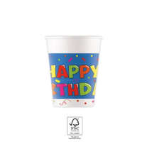 KORREKT WEB Happy Birthday Kokliko papír pohár 8 db-os 200 ml FSC