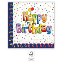 KORREKT WEB Happy Birthday Multicolor szalvéta 20 db-os 33x33 cm FSC