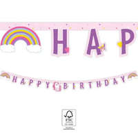 KORREKT WEB Unikornis Rainbow Colors Happy Birthday felirat FSC 2 m