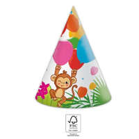 KORREKT WEB Dzsungel Balloons parti kalap, csákó 6 db-os FSC