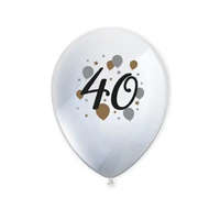 KORREKT WEB Happy Birthday 40 Milestone léggömb, lufi 6 db-os 11 inch (27,5 cm)