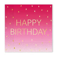 KORREKT WEB Happy Birthday Golden Pink szalvéta 20 db-os 33x33 cm FSC