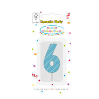 KORREKT WEB Színes Light Blue 6-os tortagyertya, számgyertya