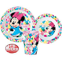 KORREKT WEB Disney Minnie étkészlet, micro műanyag szett, pohárral 260 ml