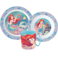 KORREKT WEB Disney Hercegnők Ariel étkészlet, micro műanyag szett bögrével 350 ml