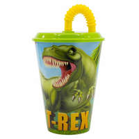 KORREKT WEB Dinoszaurusz T-Rex szívószálas pohár, műanyag 430 ml