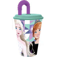 KORREKT WEB Disney Jégvarázs Ice Magic szívószálas pohár, műanyag 430 ml