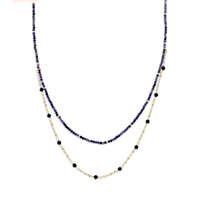 KORREKT WEB Victoria Rose gold színű kék gyöngyös nyaklánc
