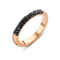 KORREKT WEB Victoria Rose gold színű fekete köves gyűrű