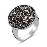 KORREKT WEB Victoria Ezüst színű fekete köves gyűrű