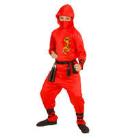 Widmann Sárkány ninja jelmez - 140 cm-es méret, piros