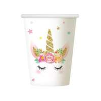 Godan Unikornis mintás papírpohár, 6 db-os csomag - 266 ml