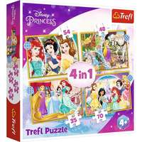 Trefl Trefl: Disney hercegnők boldog napja 4 az 1-ben puzzle - 35, 48, 54, 70 darabos