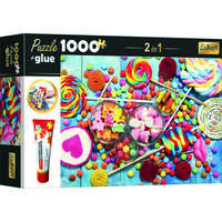 Trefl Trefl: Édességek puzzle - 1000 darabos + ragasztó