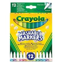 Crayola Crayola Washable Markers: Lemosható, vékonyhegyű filctoll készlet - 12 db-os