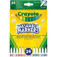 Crayola Crayola Washable Markers: Lemosható, vékonyhegyű filctoll készlet - 24 db-os