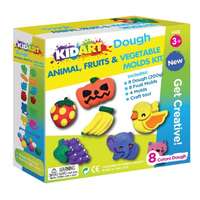 KIDART Kid Art: Zöldségek, gyümölcsök és állatok gyuma készlet, 8 színű
