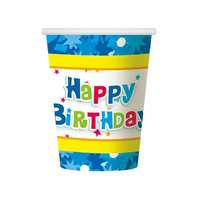 Godan Boldog születésnapot! papírpohár - kék, 6 db-os