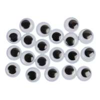 PLUS LINE Fekete mozgó szemek, 8 mm - 24 db-os csomag