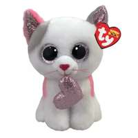 TY Inc. TY Boos: Milena, a fehér cica plüssfigura szívecskével - 15 cm