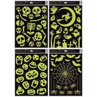 PLUS LINE Sötétben világító Halloween mintás ablakmatrica, 30 x 42 cm - többféle