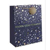 QX Ajándéktasak Boldog Születésnapot felirattal, 11 x 14 cm - Kék