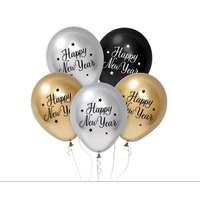 Godan Beauty&Charm: Dekorációs lufiszett „Happy New Year" felirattal, 30 cm - 5 db-os