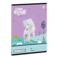 Ars Una Cute Animals: Unikornis mintás négyzethálós füzet, A5-ös