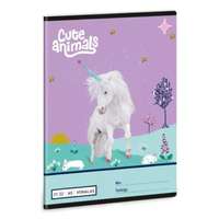 Ars Una Cute Animals: Unikornis mintás vonalas füzet - 4. osztálytól, A5