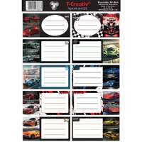 T-Creativ T-Creativ: Sportautó mintás füzetcímke - 10 db