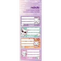 Nebulo Cica mintás füzetcímke - 12 db-os, többféle