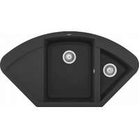Elleci Elleci Easy Corner G40 Gránit Sarok Mosogatótálca gyümölcsmosó medencével és csepegtetővel nero LGYCOR40