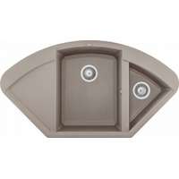 Elleci Elleci Easy Corner G43 Gránit Sarok Mosogatótálca gyümölcsmosó medencével és csepegtetővel tortora LGYCOR43